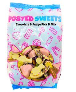 700g pick and mix bag filled with assorted chocolate and fudge sweets from Posted Sweets