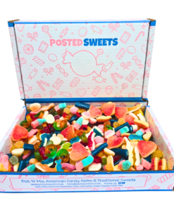 Fruity gummy and fizzy sweet hamper.