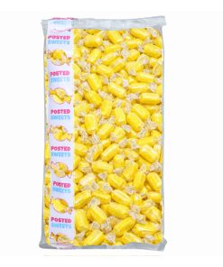 1kg bulk bag of Posted Sweets sherbet lemons with yellow lemon-flavoured hard sweets and fizzy sherbet centre