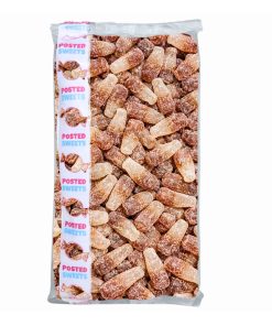 1kg bulk bag of Posted Sweets fizzy cola bottles with chewy cola-flavoured sweets coated in sour sugar.