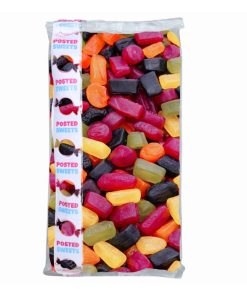 1kg bulk bag of Posted Sweets wine gums with assorted fruit-flavoured chewy gum sweets